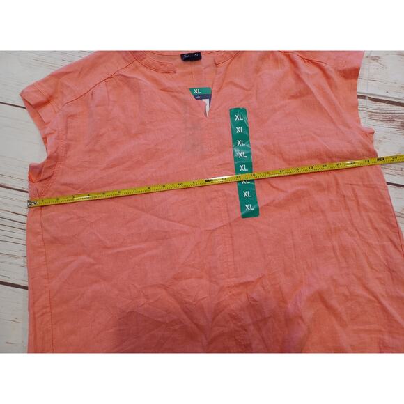 Splendid XL Linen Viscose Blend V Neck Top - Picture 5 of 7